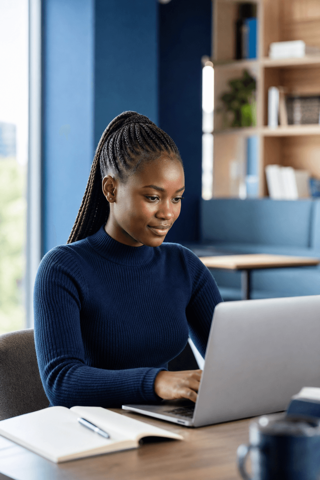 A Kenyan learner developing professional online work skills